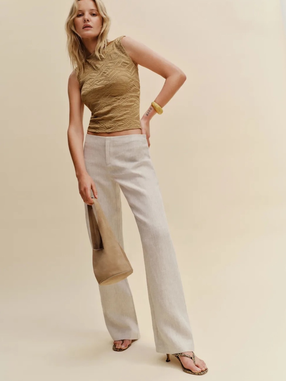 NWOT Reformation Vida Low Rise Linen Pant